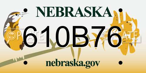 610B76 Nebraska License Plate