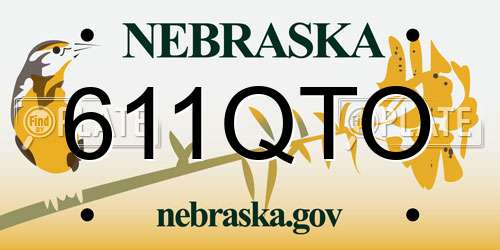 611QTO Nebraska License Plate