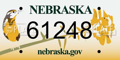 61248 Nebraska License Plate