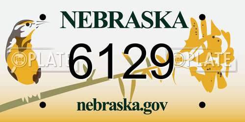 6129 Nebraska License Plate