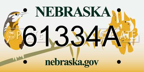 61334A Nebraska License Plate