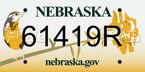 61419R Nebraska License Plate
