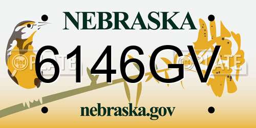 6146GV Nebraska License Plate