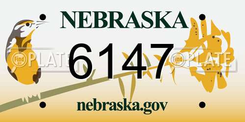 6147 Nebraska License Plate