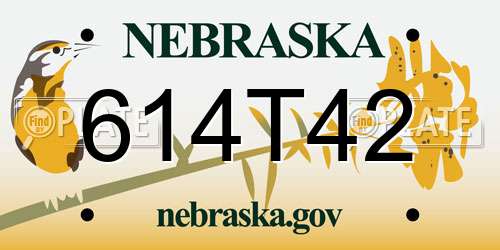 614T42 Nebraska License Plate
