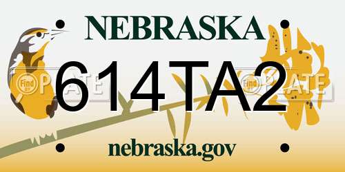 614TA2 Nebraska License Plate