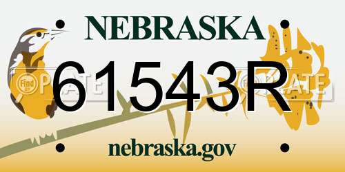 61543R Nebraska License Plate