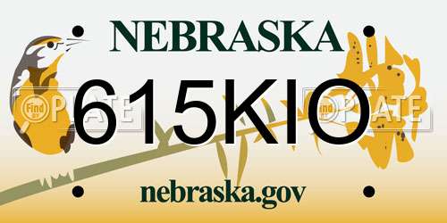 615KIO Nebraska License Plate