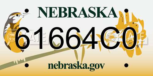61664C0 Nebraska License Plate