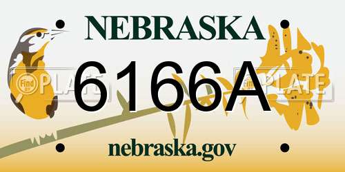 6166A Nebraska License Plate