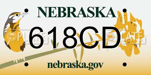 618CD Nebraska License Plate