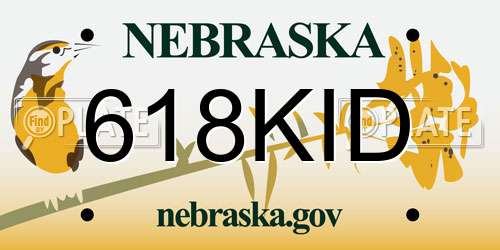 618KID Nebraska License Plate