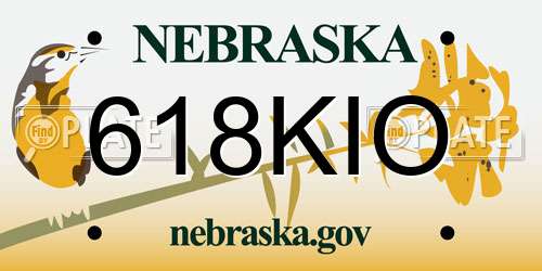 618KIO Nebraska License Plate