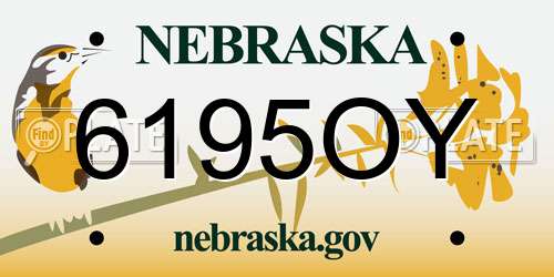 6195OY Nebraska License Plate