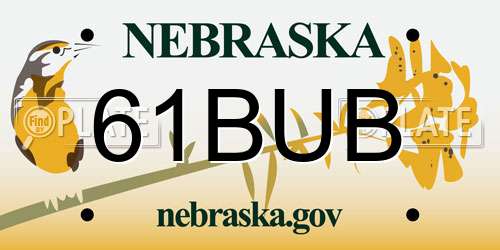 61BUB Nebraska License Plate