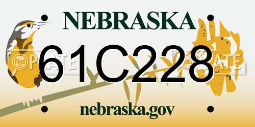 61C228 Nebraska License Plate