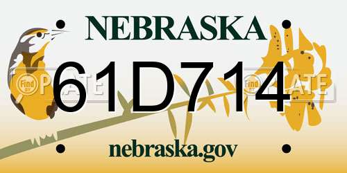 61D714 Nebraska License Plate
