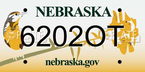 6202OT Nebraska License Plate