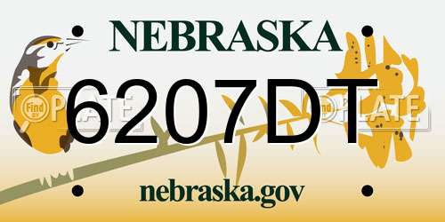 6207DT Nebraska License Plate
