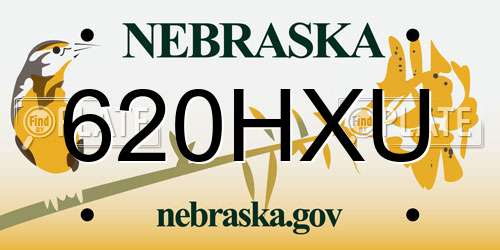 620HXU Nebraska License Plate