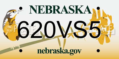 620VS5 Nebraska License Plate