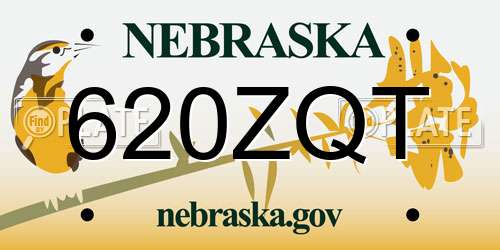 620ZQT Nebraska License Plate