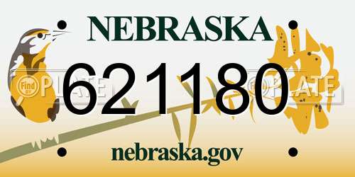 621180 Nebraska License Plate