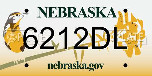 6212DL Nebraska License Plate