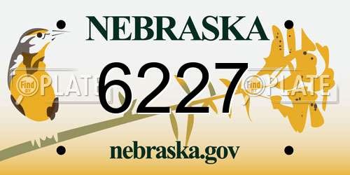 6227 Nebraska License Plate