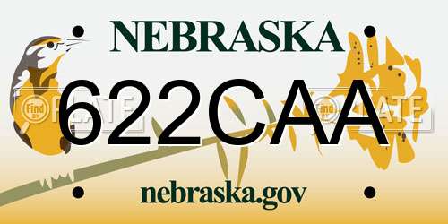 622CAA Nebraska License Plate