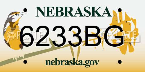 6233BG Nebraska License Plate