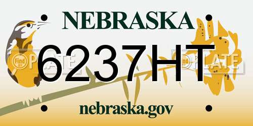 6237HT Nebraska License Plate