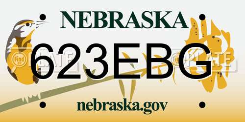 623EBG Nebraska License Plate