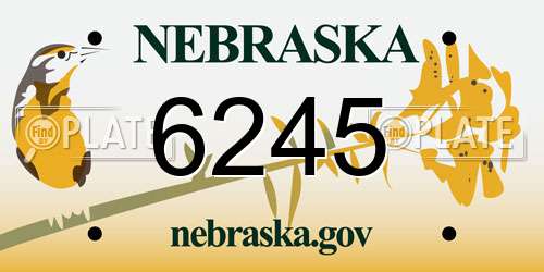 6245 Nebraska License Plate