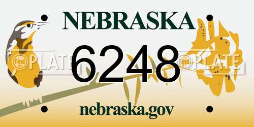 6248 Nebraska License Plate