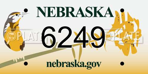 6249 Nebraska License Plate