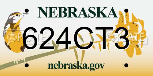 624CT3 Nebraska License Plate
