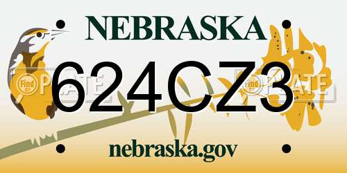 624CZ3 Nebraska License Plate