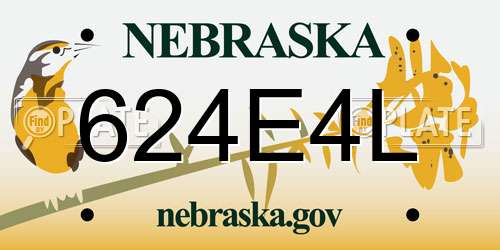 624E4L Nebraska License Plate