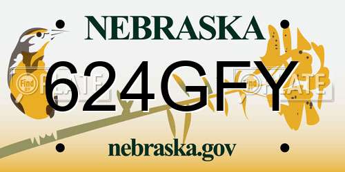 624GFY Nebraska License Plate