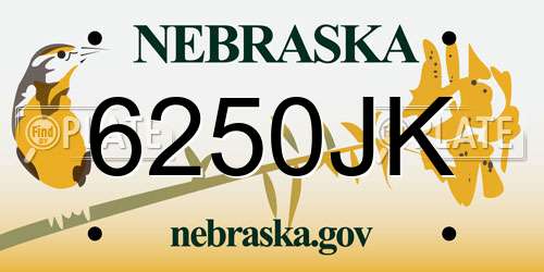 6250JK Nebraska License Plate