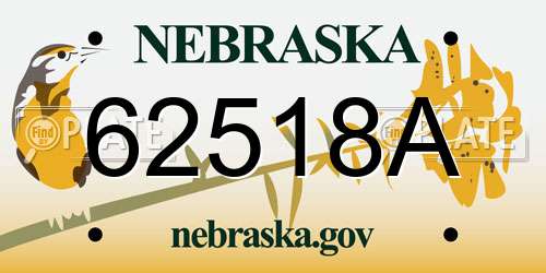 62518A Nebraska License Plate