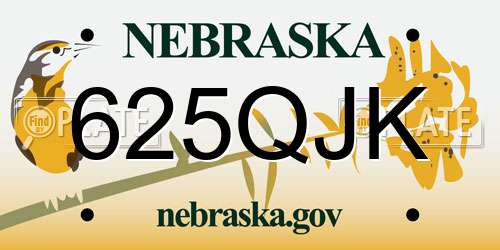 625QJK Nebraska License Plate