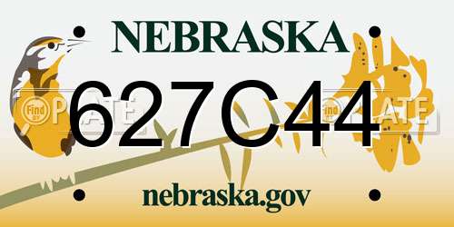 627C44 Nebraska License Plate