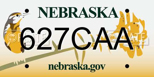 627CAA Nebraska License Plate