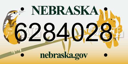 6284028 Nebraska License Plate