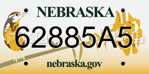 62885A5 Nebraska License Plate