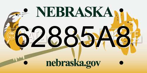 62885A8 Nebraska License Plate