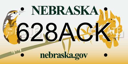 628ACK Nebraska License Plate