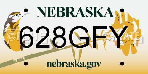 628GFY Nebraska License Plate